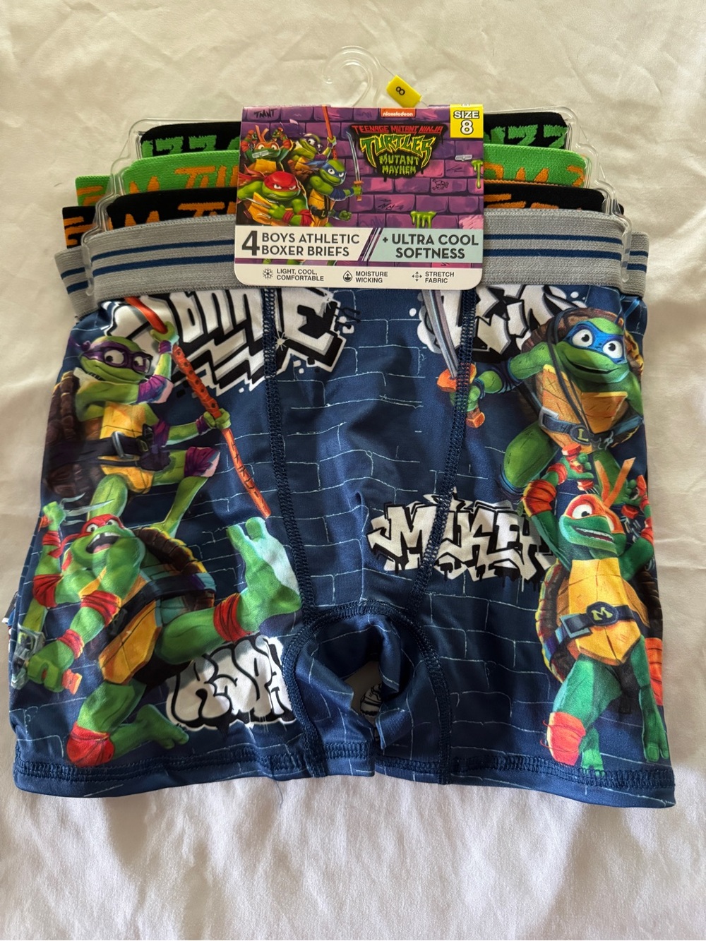 Nickelodeon Teenage Mutant Ninja Turtles Boys' Blue Boxer Briefs - 4 Pack